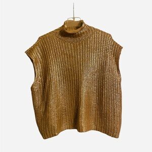 Sleeveless Knitted Turtleneck Sweater